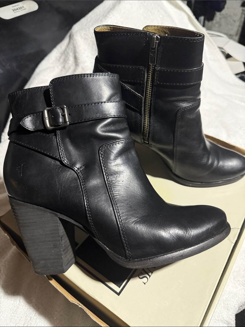 Frye Patty Riding Bootie Black Leather